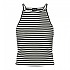 [해외]PIECES Ostina BC 민소매 티셔츠 139740401 Bright White / Stripes Black