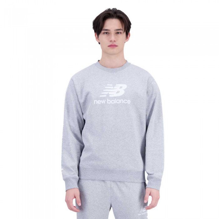 [해외]뉴발란스 Essentials Stacked Logo French Terry Crewneck 스웨트셔츠 139471724 Athletic Grey