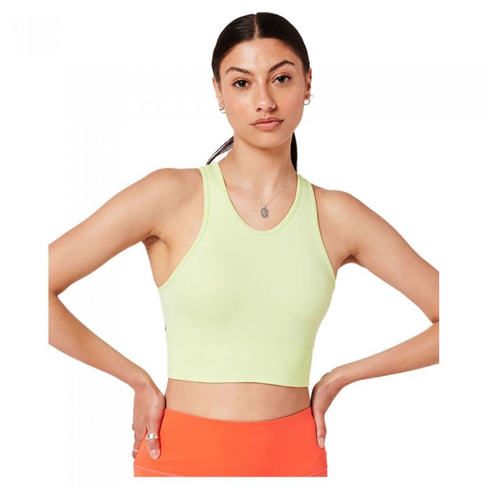 [해외]슈퍼드라이 Core Seamless Mid Impact Bra 스포츠 브라 4138566162 Lime Yellow