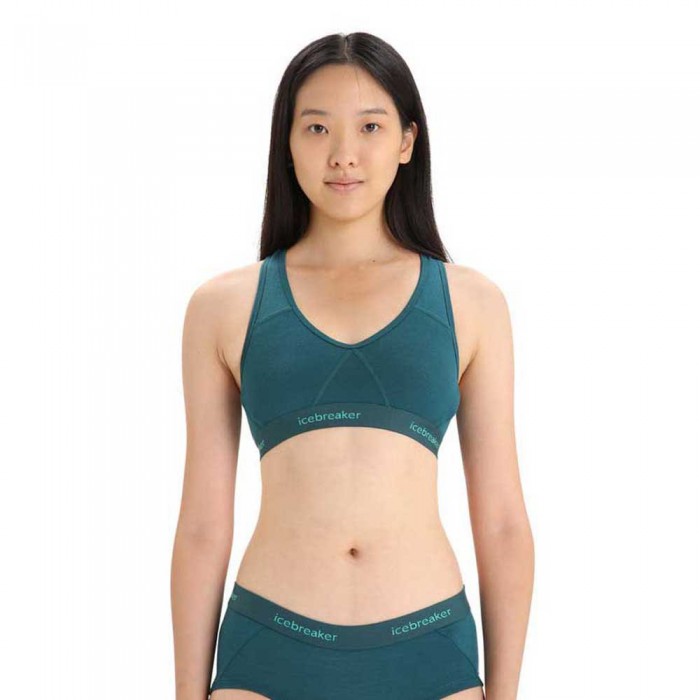 [해외]아이스브레이커 Sprite Racerback 스포츠 브라 로우 임팩트 4139550931 Green Glory