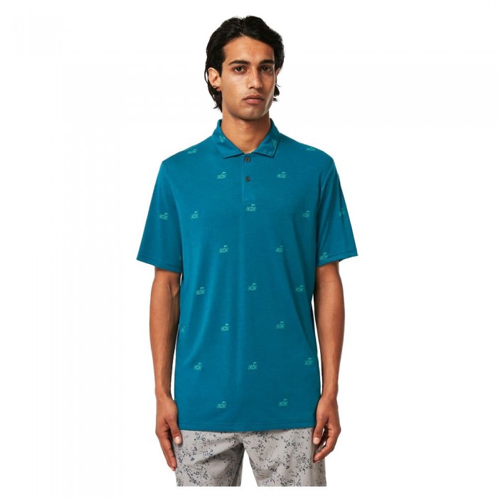 [해외]오클리 APPAREL Golf Flag 반팔 폴로 셔츠 4139486937 Golf Pattern Aurora Blue
