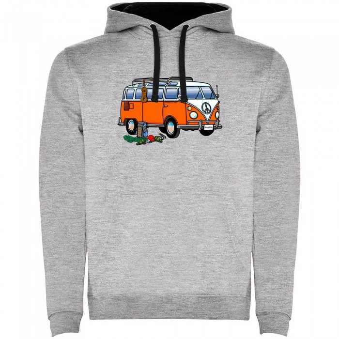 [해외]KRUSKIS Hippie Van Climbing Two-Colour 후드티 4139695647 Heather Grey / Black