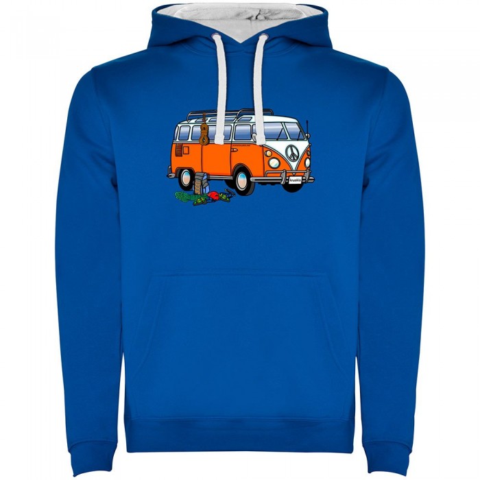 [해외]KRUSKIS Hippie Van Climbing Two-Colour 후드티 4139695648 Royal Blue / White