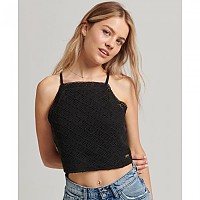 [해외]슈퍼드라이 Vintage Crop Crochet 상단 139530970 Black