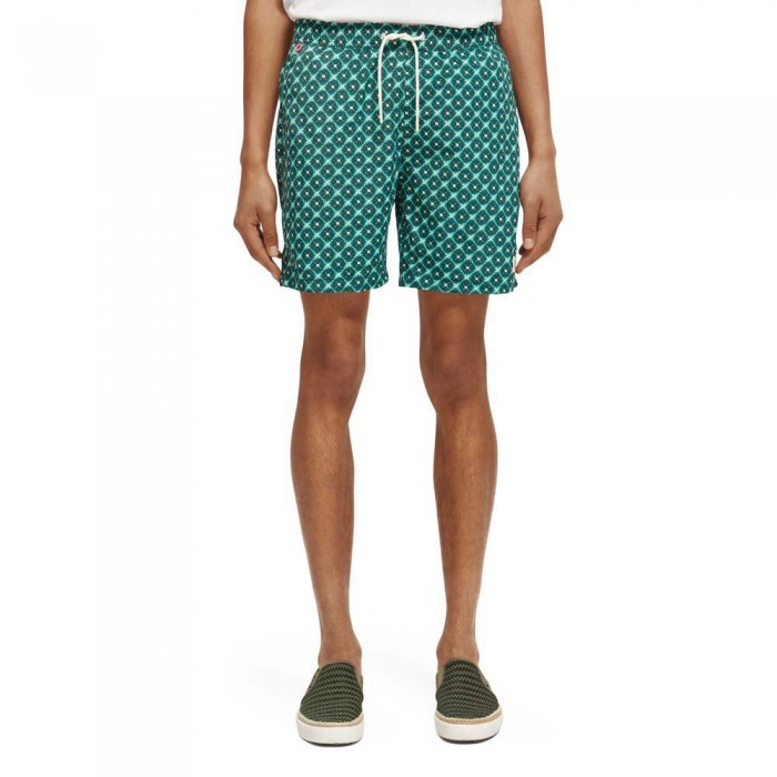 [해외]SCOTCH & SODA Mid Length 미니 Printed 수영복 139611189 Turquoise Tiles Aop