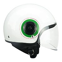 [해외]SKA-P 1Wi Wolli Italia Short Screen Open Face Helmet 9139489785 White / Red / Green