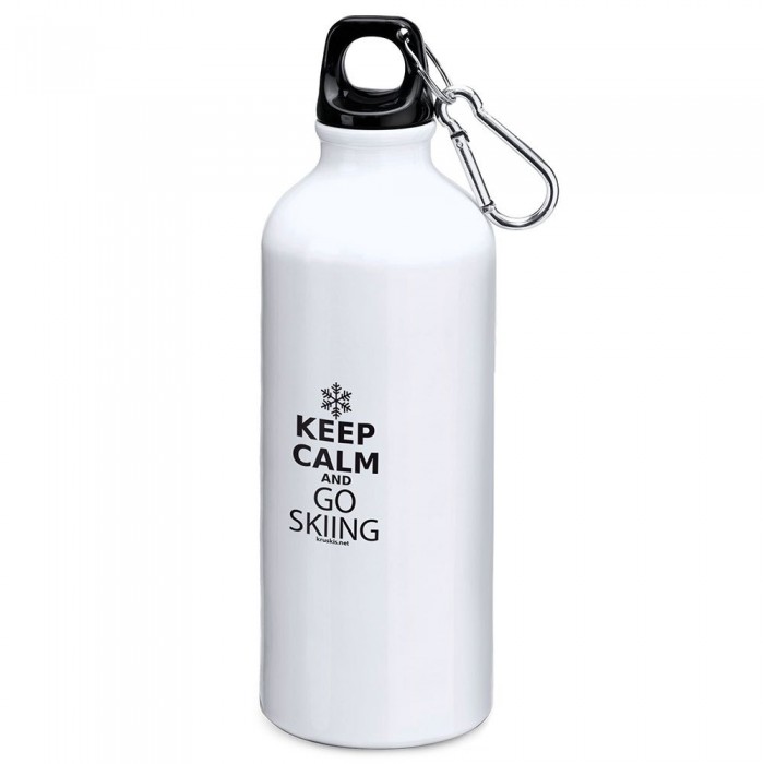 [해외]KRUSKIS 알루미늄 병 Keep Calm And Go 스키ing 800ml 12139810017 White