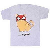 [해외]HEROES Official Marvel Spirderman Miles Morales Video Game Meow 반팔 티셔츠 139788780 Heather Grey