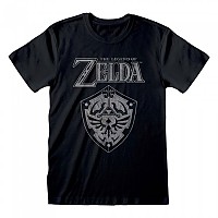 [해외]HEROES Official Nintendo Legend Of Zelda Distressed Shield 반팔 티셔츠 139788822 Black