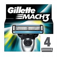 [해외]GILLETTE Mach3 Replacement 4 Pack 137279406 Blue