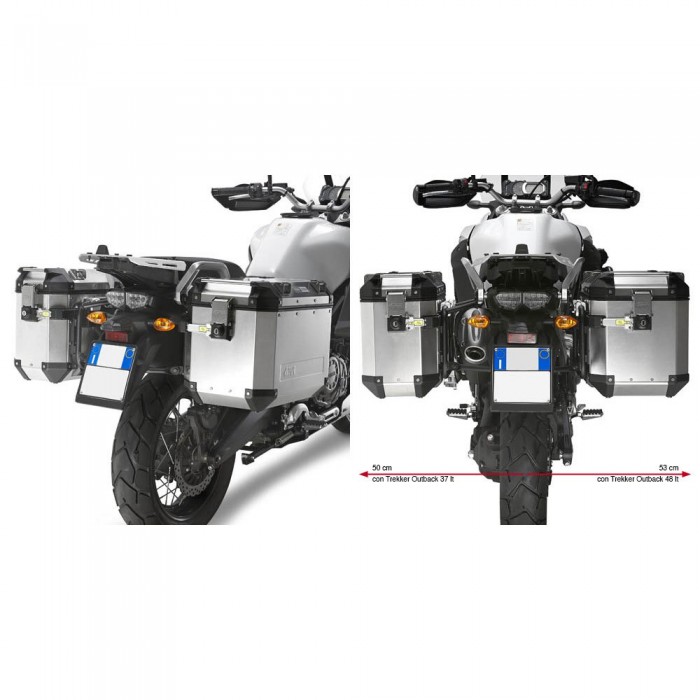 [해외]기비 Trekker Outback Monokey Cam Yamaha XT 1200 Z/ZE Super Tenere 사이드 케이스 장착 9137999859 Black