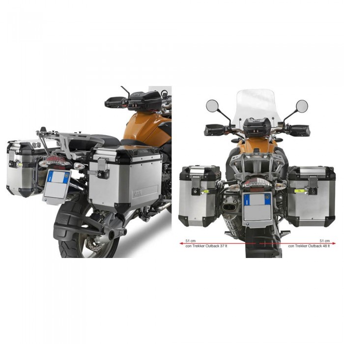 [해외]기비 Trekker Outback Monokey Cam BMW R 1200 GS Adventure/R 1200 GS 사이드 케이스 장착 9137999884 Black