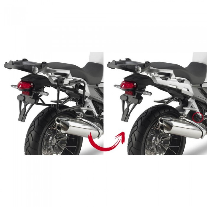 [해외]기비 Monokey/Retro Fit Rapid Release Honda Crosstourer 1200/DCT 사이드 케이스 장착 9137999894 Black