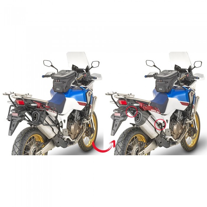 [해외]기비 Monokey/Retro Fit Rapid Release Honda CRF1000L Africa Twin/CRF1000L Africa Twin Adventure Sports 사이드 케이스 장착 9137999897 Black