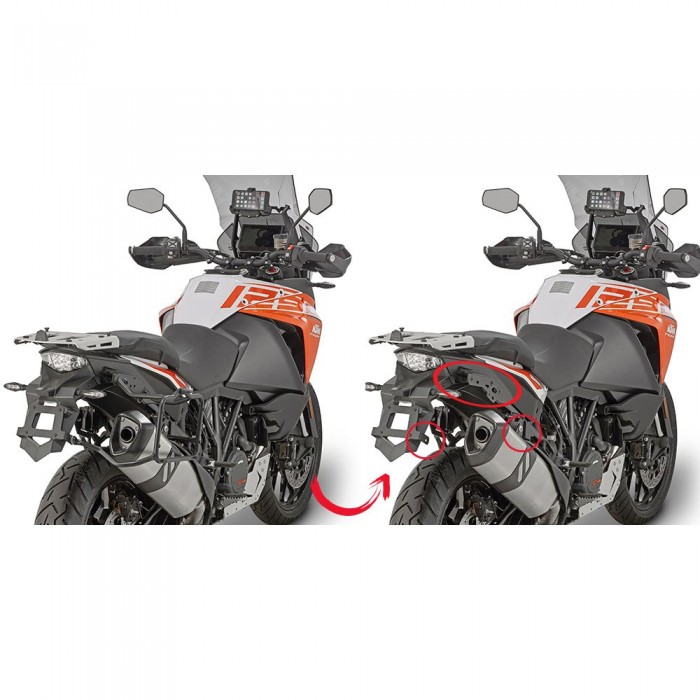 [해외]기비 Monokey/Retro Fit Rapid Release KTM 1050/1090/1190 Adventure&1190 Adventure R&1290 Super Adventure/T/R/S 사이드 케이스 장착 9137999909 Black