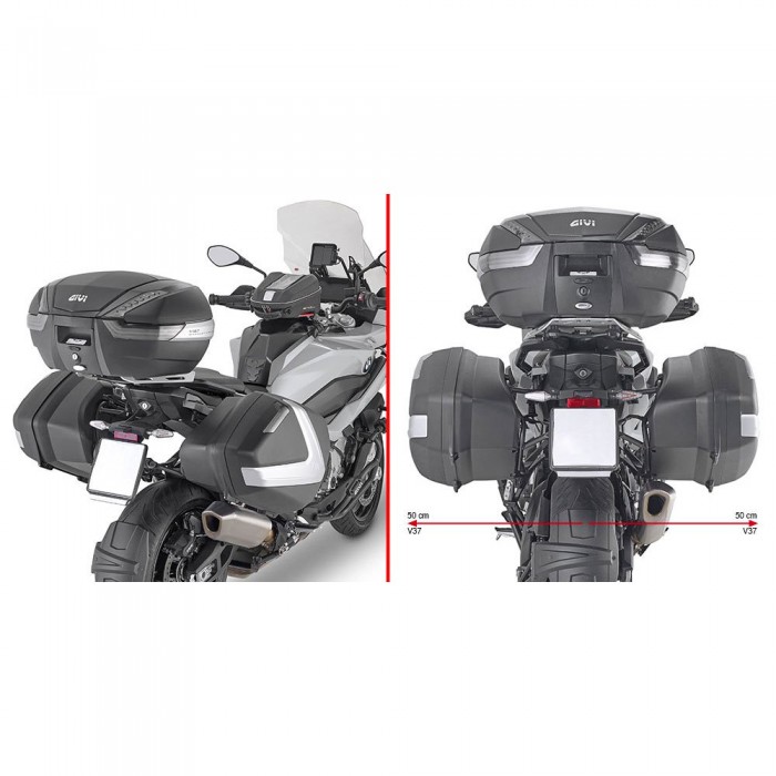 [해외]기비 V35/V37 Monokey BMW S 1000 XR 사이드 케이스 장착 9138106695 Black