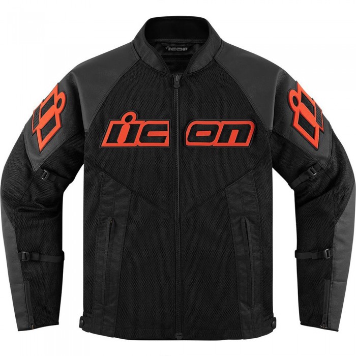 [해외]ICON Mesh AF™ 가죽 자켓 9139872777 Black / Red