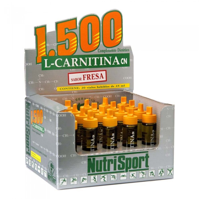 [해외]NUTRISPORT 카르니틴 L 1500 20 단위 딸기 바이알 상자 1136446103 Grey