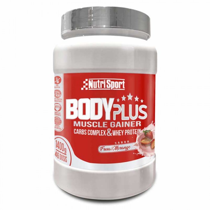 [해외]NUTRISPORT 탄수화물 복합 및 유청 단백질 Body Plus 1.4kg 딸기 4139497076