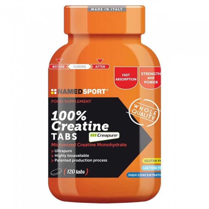 [해외]NAMED SPORT 크레아틴 100% 120 단위 중립적 맛 정제 7137002486 Orange