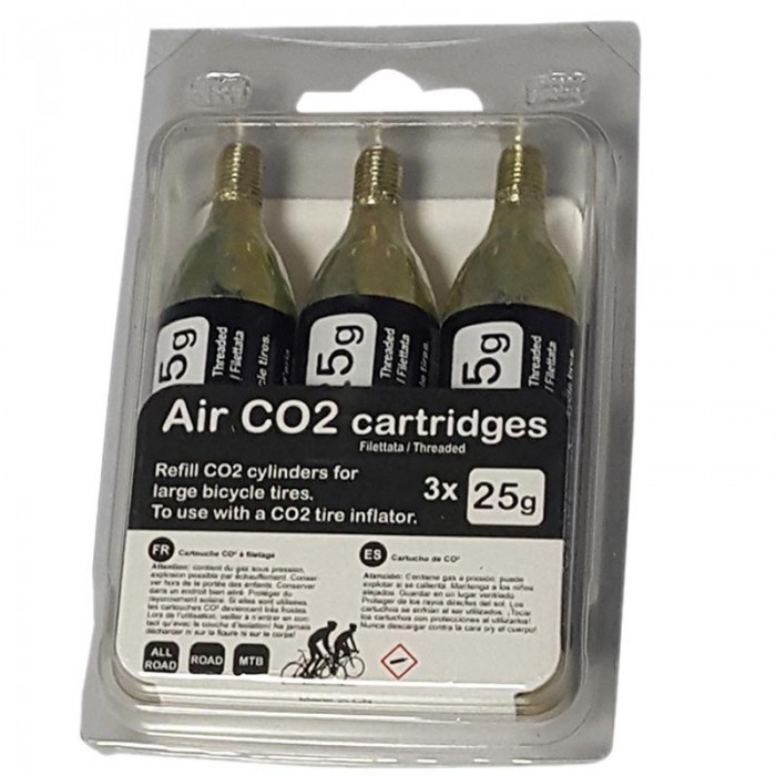 [해외]BICISUPPORT Air Cartridge C02 3 Units 펌프 1137172077 Silver / Black