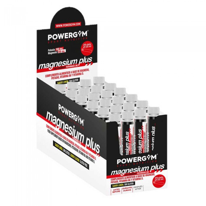 [해외]POWERGYM Magnesium Plus 25ml 24 단위 레몬 바이알 상자 3138350013