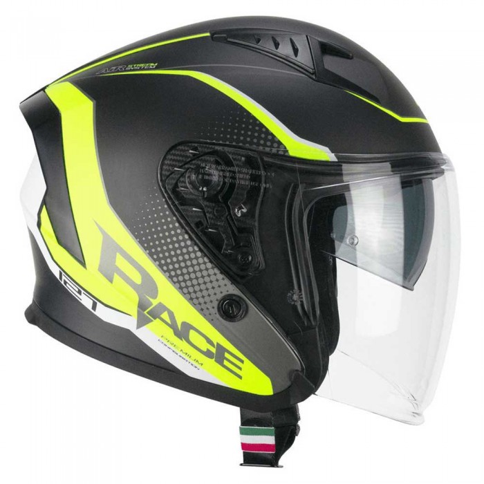 [해외]CGM 127G Deep Race 오픈 페이스 헬멧 9139837080 Matt Graphite / Fluo Yellow