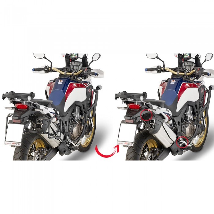 [해외]기비 Monokey/Retro Fit Rapid Release Honda CRF1000L Africa Twin 사이드 케이스 장착 9137999896 Black