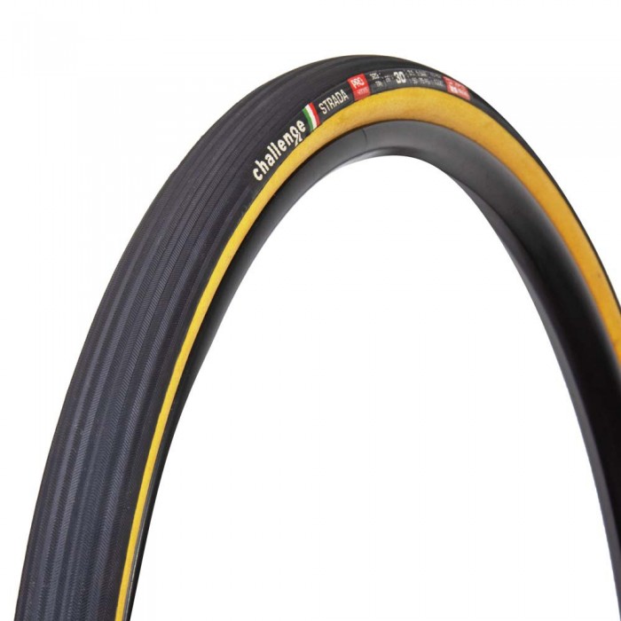 [해외]CHALLENGE TIRES Strada Tubular 700C x 견고한 도로 자전거 타이어 30 mm 1139871470 Black / Beige