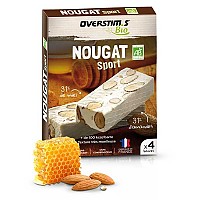 [해외]OVERSTIMS Nougat BIO Almond Honey Energy Bars Box 4 Units 3139745535 Brown