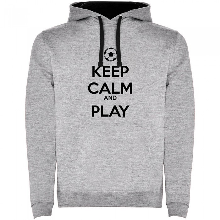 [해외]KRUSKIS Keep Calm And Play Football Two-Colour 후드티 3139995811 Heather Grey / Black