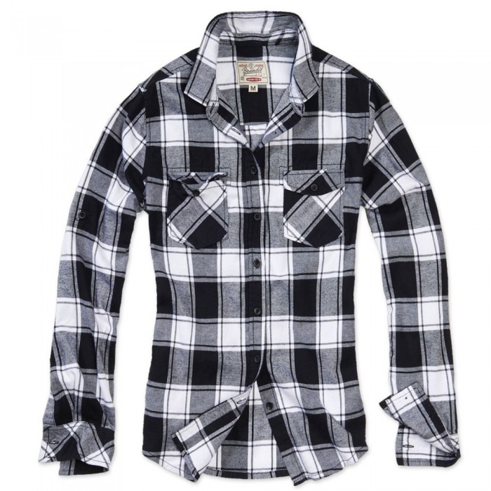 [해외]BRANDIT Amy Flannel 긴팔 셔츠 14138023769 White / Black