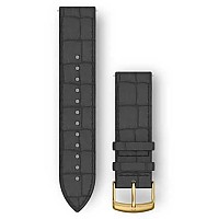 [해외]가민 Quick Release Leather Strap 20mm 3138129033 Black Embossed / Gold