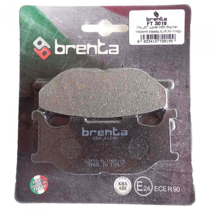 [해외]BRENTA MOTO 후방 유기 브레이크 패드 3019 9139881298 Black / Silver