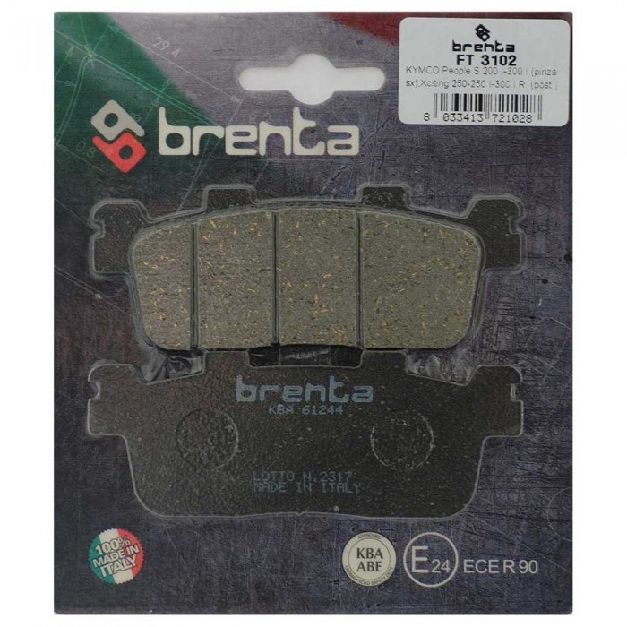 [해외]BRENTA MOTO 후면 유기 브레이크 패드 3102 9139881377 Black / Silver