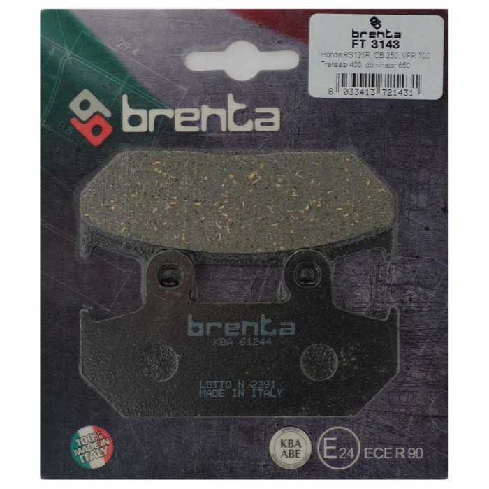 [해외]BRENTA MOTO 3143 유기농 리어 브레이크 패드 9139881412 Black / Silver