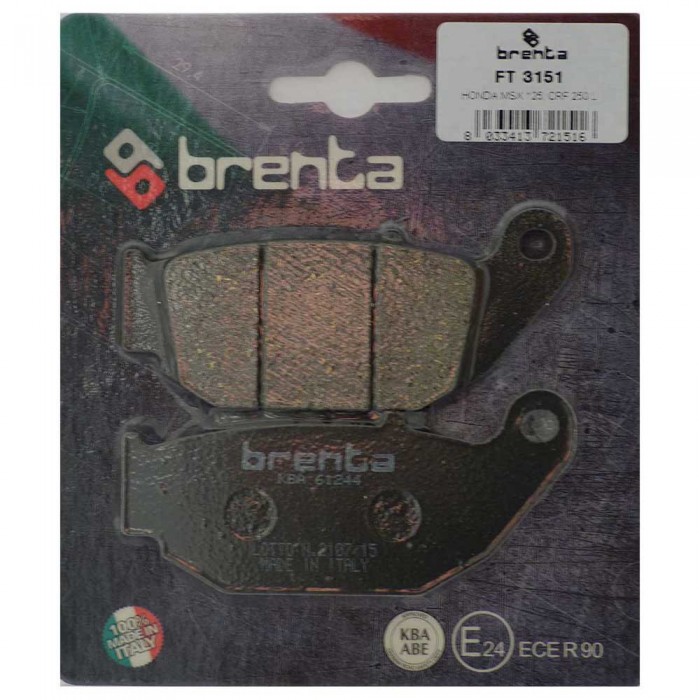 [해외]BRENTA MOTO 3151 유기농 리어 브레이크 패드 9139881420 Black / Silver