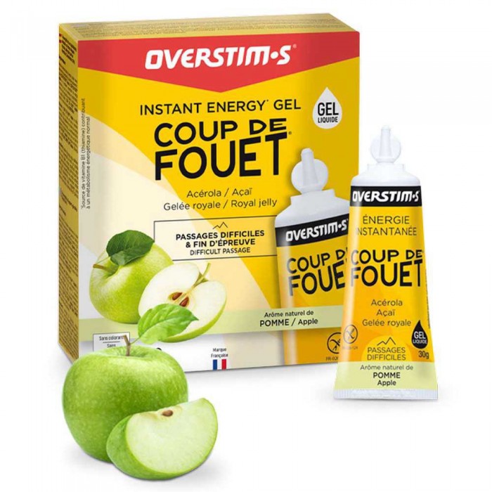 [해외]OVERSTIMS 그린애플 에너지 젤 박스 Coup De Fouet 30g 10 단위 4138761133 Yellow / Green