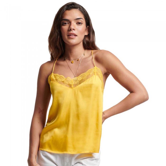 [해외]슈퍼드라이 Studios Satin Cami 블라우스 140077427 Daffodil Yellow