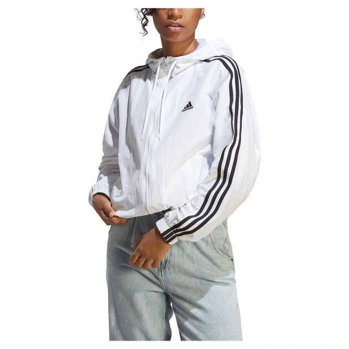 [해외]아디다스 Essentials 3 Stripes Woven Windbreaker 자켓 139926682 White / Black