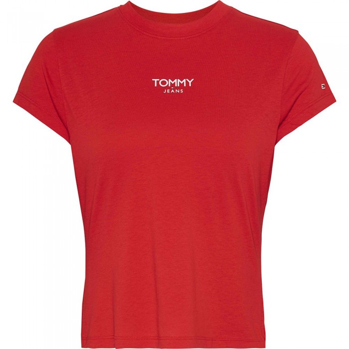 [해외]타미 진 Essential 로고 1 반팔 티셔츠 140090235 Deep Crimson