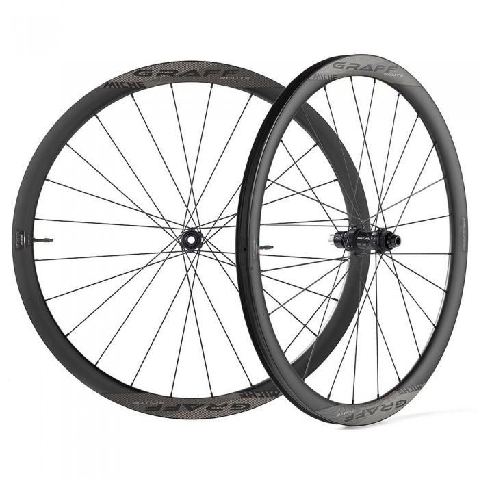 [해외]미케 Graff Route 700C Disc Tubeless 도로용 휠 세트 1139871526 Black