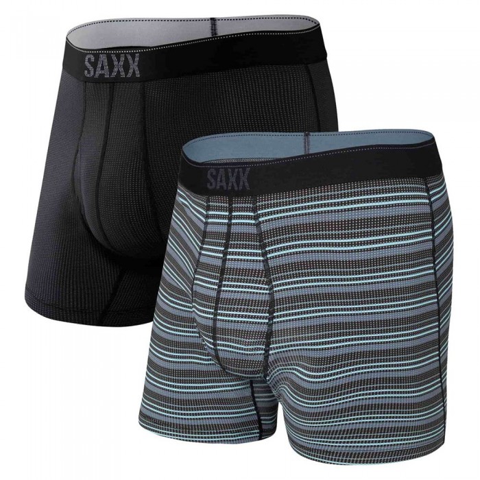 [해외]SAXX 언더웨어 Quest Brief Fly 복서 브리프 2 단위 7137912854 Sunrise Stripe / Black II