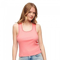 [해외]슈퍼드라이 Vintage Lace Trim 민소매 티셔츠 14139987843 Mid Pink Marl