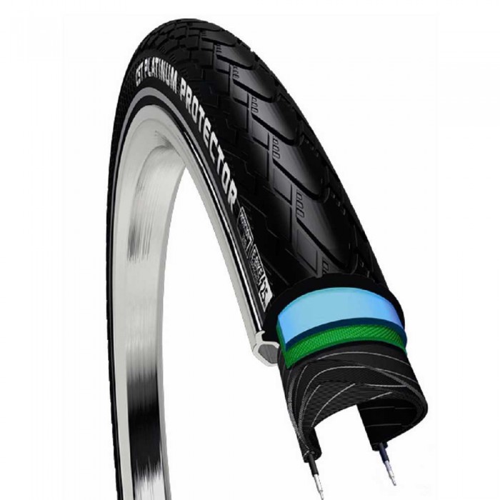 [해외]CST Premium Platinum Protector 28´´-Tubeless 700 x 38C 도시의 견고한 자전거 타이어 1139804578 Black