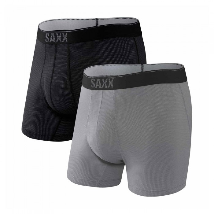 [해외]SAXX 언더웨어 Quest Fly 복서 브리프 2 단위 3137604136 Black / Dark Charcoal II