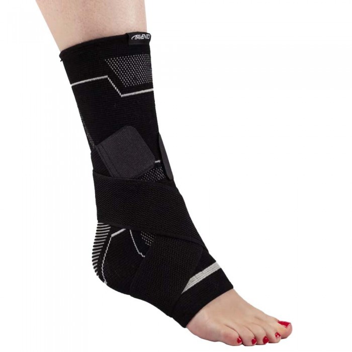 [해외]AVENTO 발목 소매 Compression Support With Elastic Strap 3140081565 Black / Silver Grey