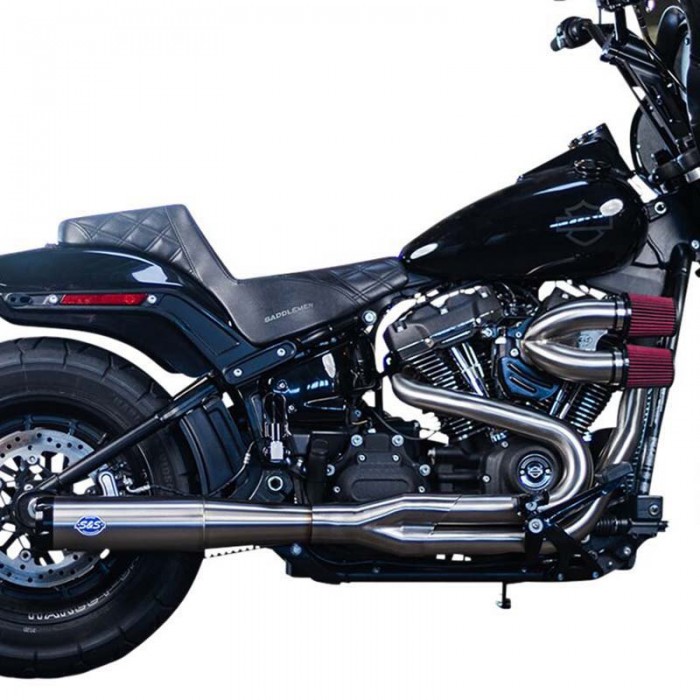 [해외]S&S CYCLE 2-1 Harley Davidson FLDE 1750 ABS Softail Deluxe 107 Ref:550-0996B 비인증된 완전 배기 시스템 9140124561