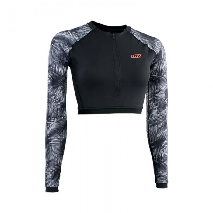 [해외]ION Rashguard Shorty 여성 긴팔 라쉬가드 10139461074 Black / Flowers