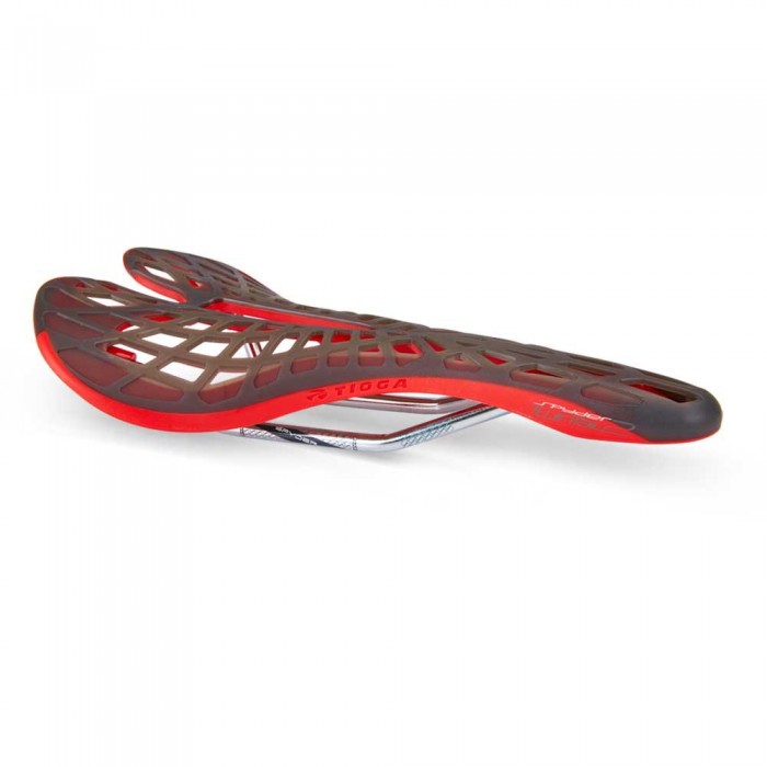 [해외]TIOGA Spyder Twin Tail 2 Carbon HTS 자전거 안장 1140271148 Opaque Red